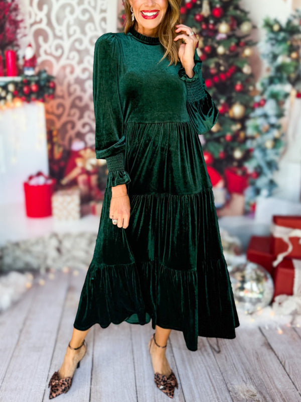 The Velvet Long Sleeve Maxi Dress